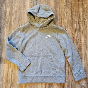 Size 6-7 Kid Embroidered Logo Nike Gray Hoodie